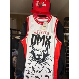 SZ L - DMX/ Aaliyah Basketball Jersey & 7 1/8 Hat By HeadGear, New / Tags
